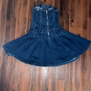 AKIRA Dark Blue A-Line Denim Skirt